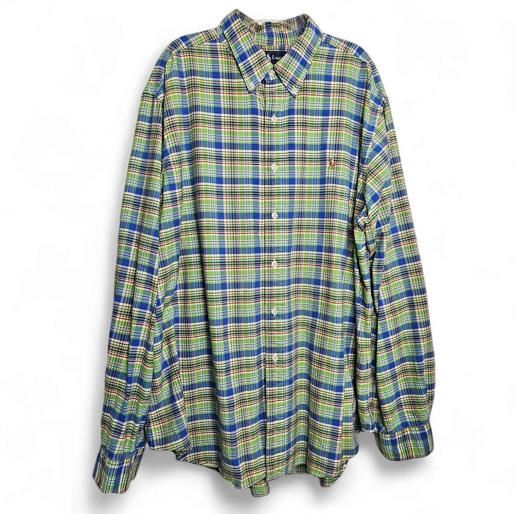 Ralph Lauren Men's Multicolor Plaid Button-down Long Sleeve Shirt Size XXL